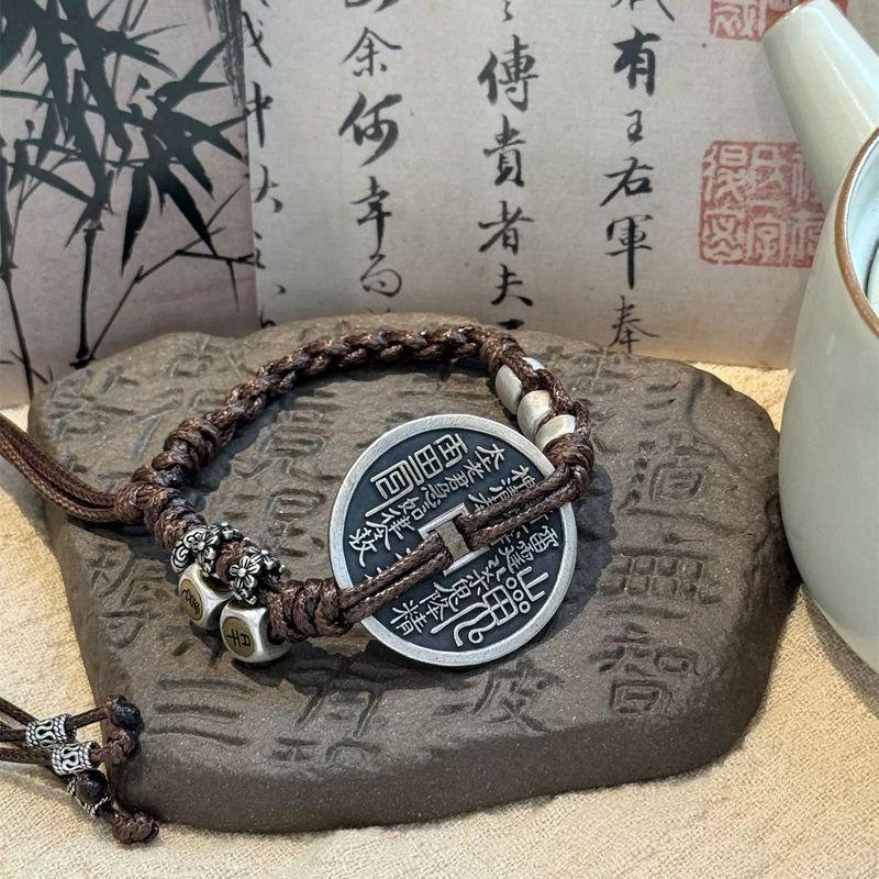 

Ретро Горный Призрак Спенд 925 Серебро Ремешок Женский Новый Китайский Стиль Нишевый Дизайн круглый Бренд Ручной Работы Персонализированный Браслет Shan Gui Spend Money to Weave Hand Rope