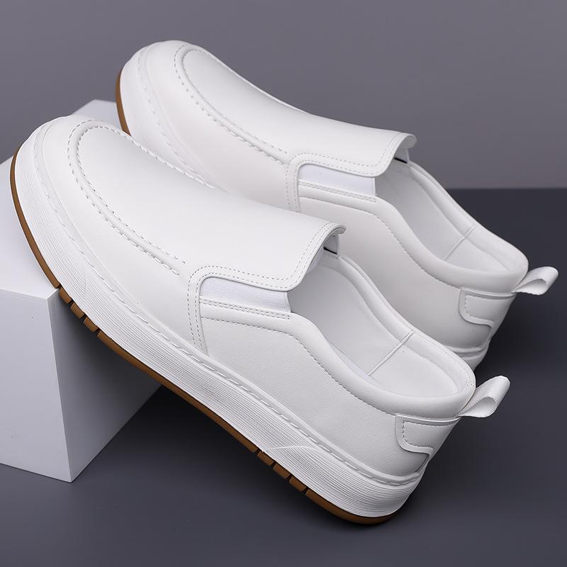 Soft leather foot cover men's shoes soft sole trend versatile daily casual leather shoes board shoes