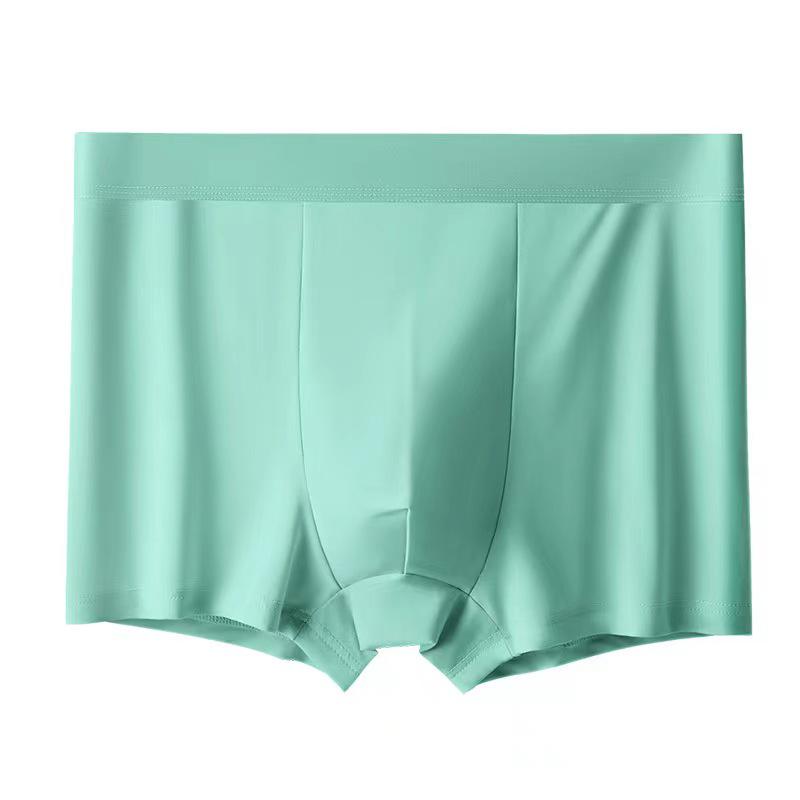 Men's Ice Silk Breathable Solid Color Boxer Briefs - Plus Size Available