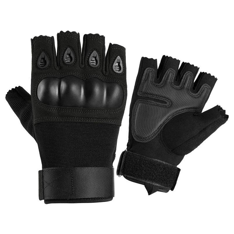 

Outdoor gloves men s half finger hard shell protective wear-resistant non-slip field mountaineering rock climbing zipline work gloves M