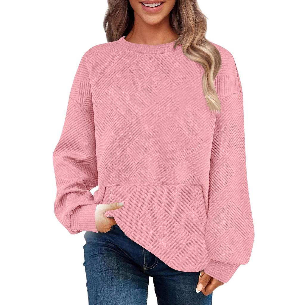 Women's Fashion Casual Solid Color Pocket Long Sleeve Hoodie