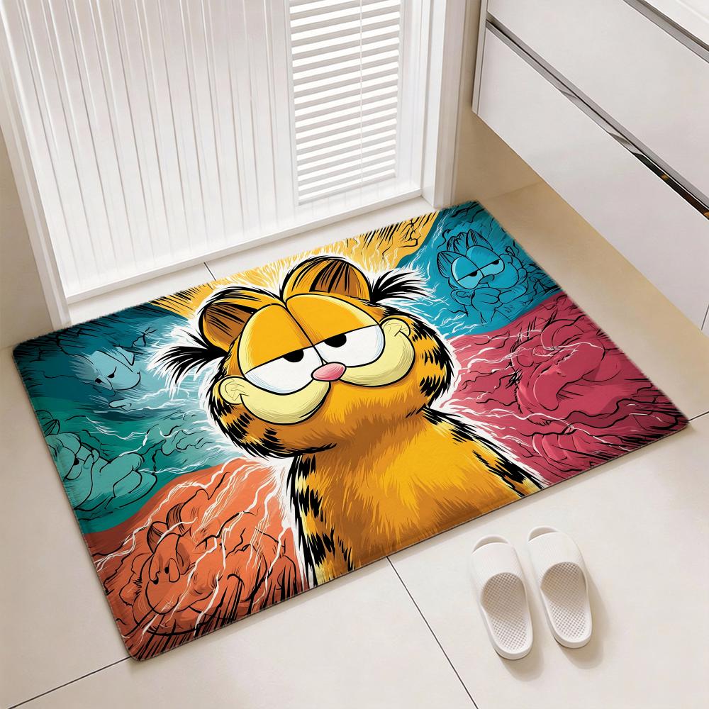 Classic Comic Cat G-Garfields Floor Mat Soft Thickened Flannel Door Mat Non-Slip Living Room Rug Home Decor