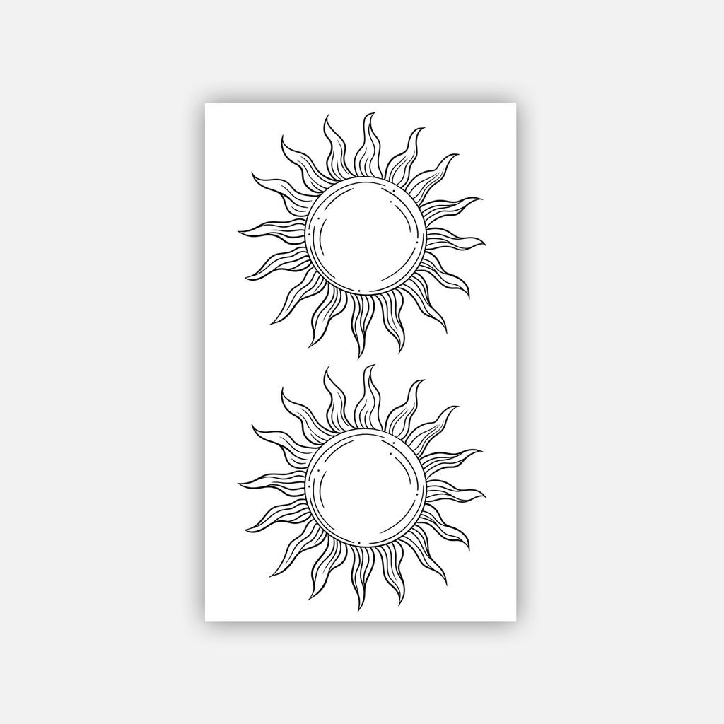 Small Fresh Line Sun Tattoo Sticker Waterproof And Long-Lasting Non-Reflective Resort Style Arm Tattoo Sticker