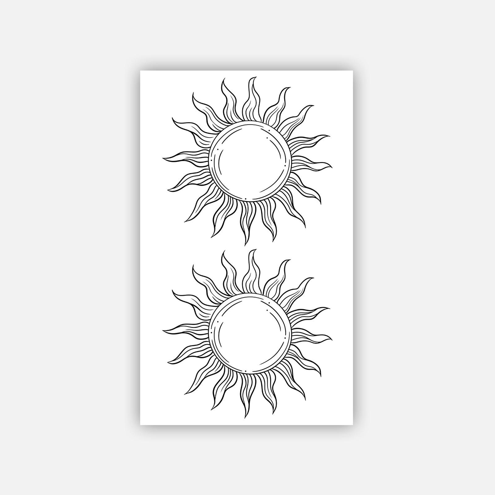 

Small Fresh Line Sun Tattoo Sticker Waterproof And Long-Lasting Non-Reflective Resort Style Arm Tattoo Sticker 6*10