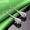 925 Sterling Silver Ethnic Style Hollowed-Out Cage-Shaped Teardrop Earrings - Fashionable Evening Jewelry