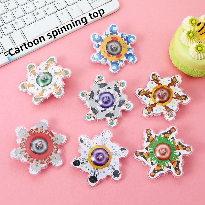 Cartoon Kids Toy Figure Pattern Gyroscope For Childrens Day Gift School Activity