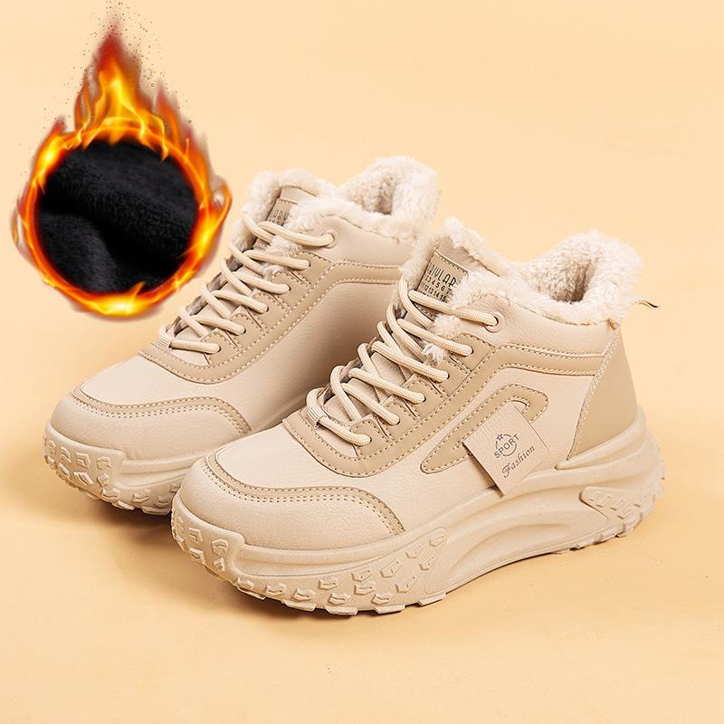 

Зимние теплые сапоги из хлопка с плюшевой подкладкой, водонепроницаемые женские спортивные ботинки на высокой платформе, износостойкие 35 хаки
