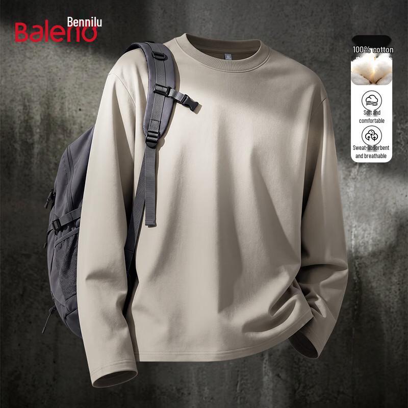 Baleno Men's Pure Cotton Loose Fit Long-Sleeved T-Shirt