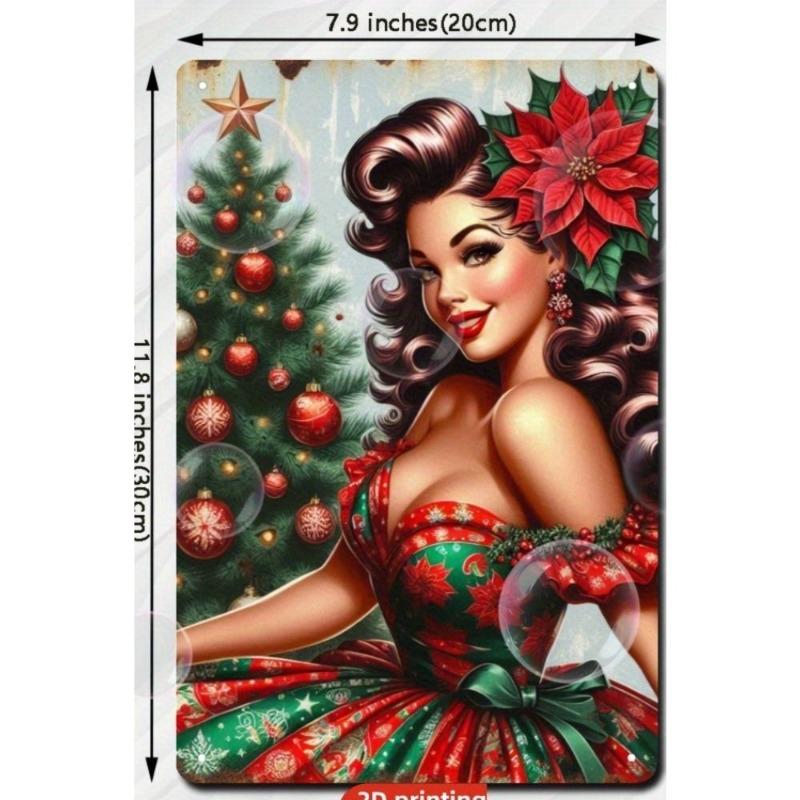 Lamiere Pin-Up Girl, Decorazione Metallica per Officina Garage 20x30cm