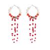 Accessories, Gothic pearl crystal fringed stud earrings, creative Halloween blood drop long earrings for women
