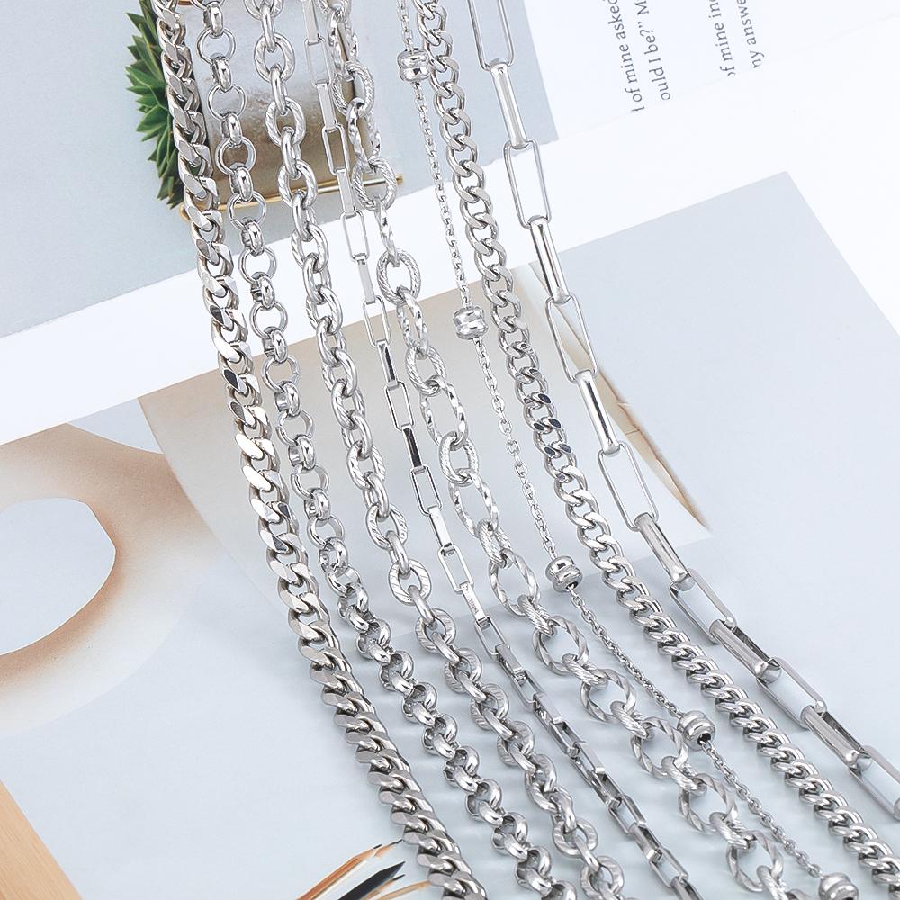 20Meters/Roll 1M No Fade Stainless Steel Chain Multi Sizes Basic Chains for Jewelry Making DIY Bracelet Necklace Chain Wholesale