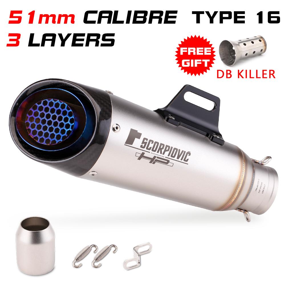 51MM 60MM Výfuková Moto Trubka Motocyklový VýfukovýTlumič S DB killerem Pro pcx 125 c650gt tmx530 cb500 z400 r3 mt07 cbr650 C22 C23