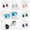 Fashionable and Trendy Women's Earrings with Light Luxury and Niche Colored Zircons