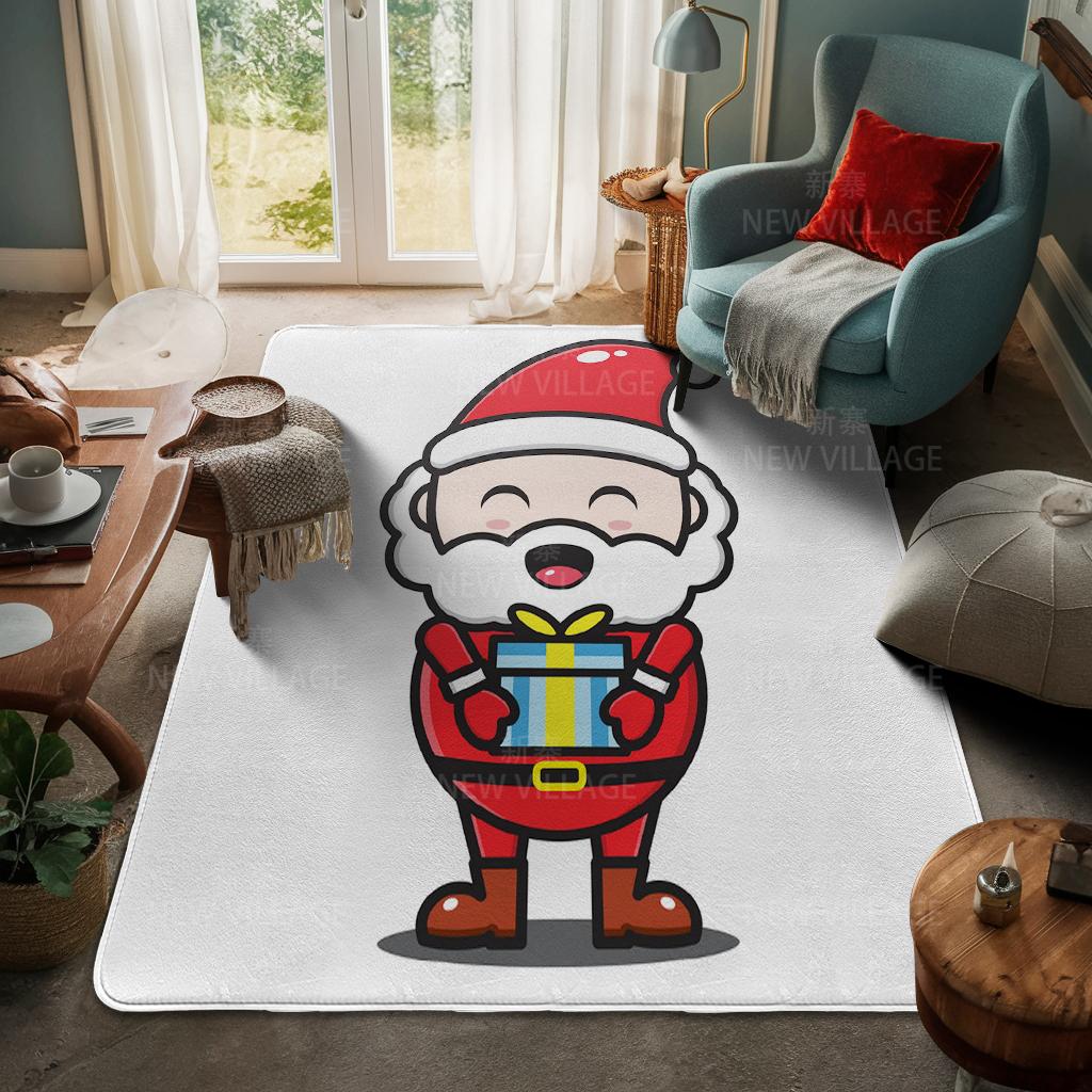House Entrance Carpet Home Door Mat Living Room Bath Foot Bathroom Non-slip Water Absorption Rugs Bath Merry Christmas Winter