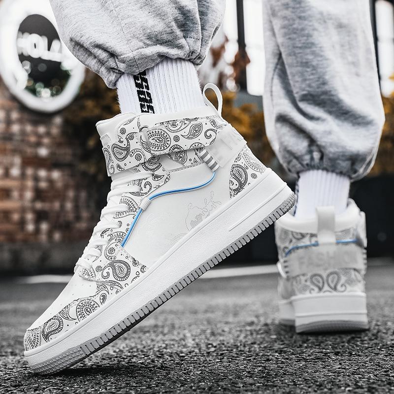Scarpe Sportive Stampate da Uomo Stile Street da Donna Unisex Scarpe Sneakers da Corsa Studenti Scarpe Oversize per Coppia High Top