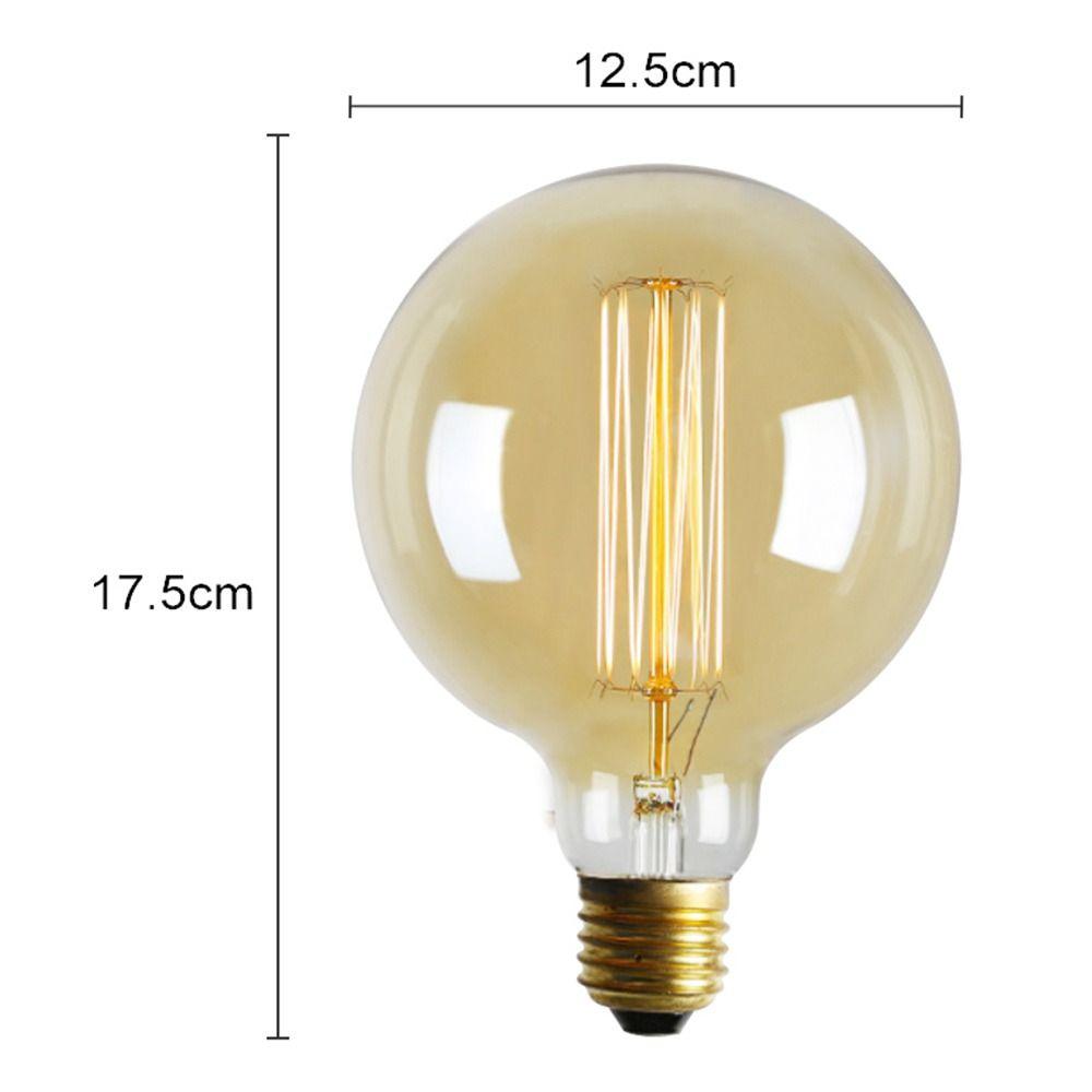 40W Bright Decoration Ball Light Screw Connector Vintage Retro Bulb Edison Lamp Glass Filament