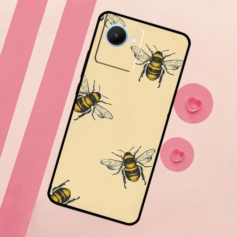 Bee Honey Case For Realme C53 C55 C35 C33 C31 C30 C25s C21Y C15 C11 GT Neo 5 3T 2T 9 10 11 Pro Plus