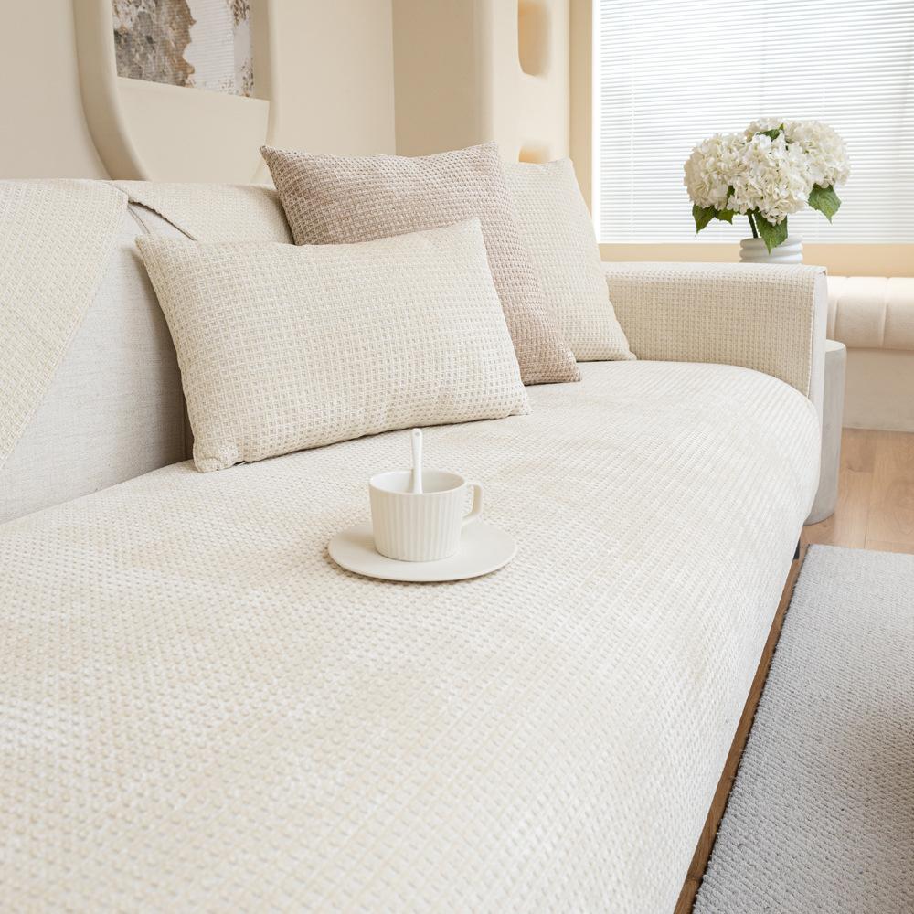 

Подушка для дивана из синели, вафельный светильник, роскошные нескользящие подушки для сидения, универсальный чехол на четыре сезона, чехол на спинку, полотенце 70X70