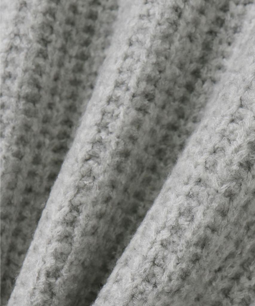 Mood Inside Cable Hooded Half-Zip Knit_ Sand Gray