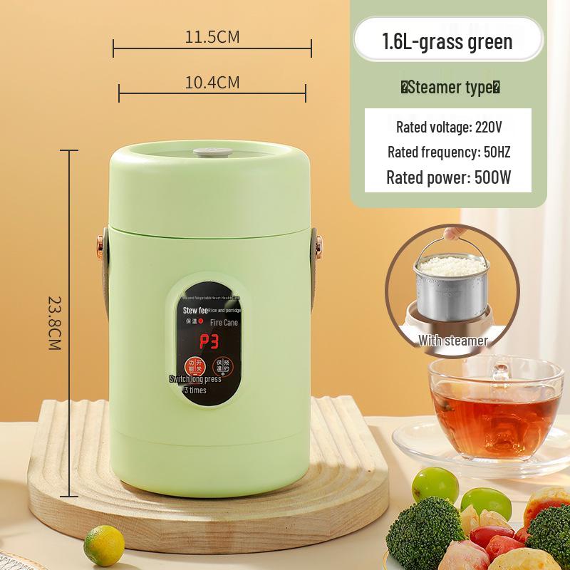 Douyin Celebrity Electric Stew Pot: Portable Multi-Function Soup & Porridge Cooker with Clear Stainless Steel Design