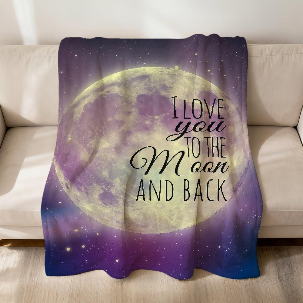 Art I Love You To the Moon and Back Flannel Soft Warm Plush Blanket Sofa Living Room Pet Hogar Bedroom Gift Home Car Portable