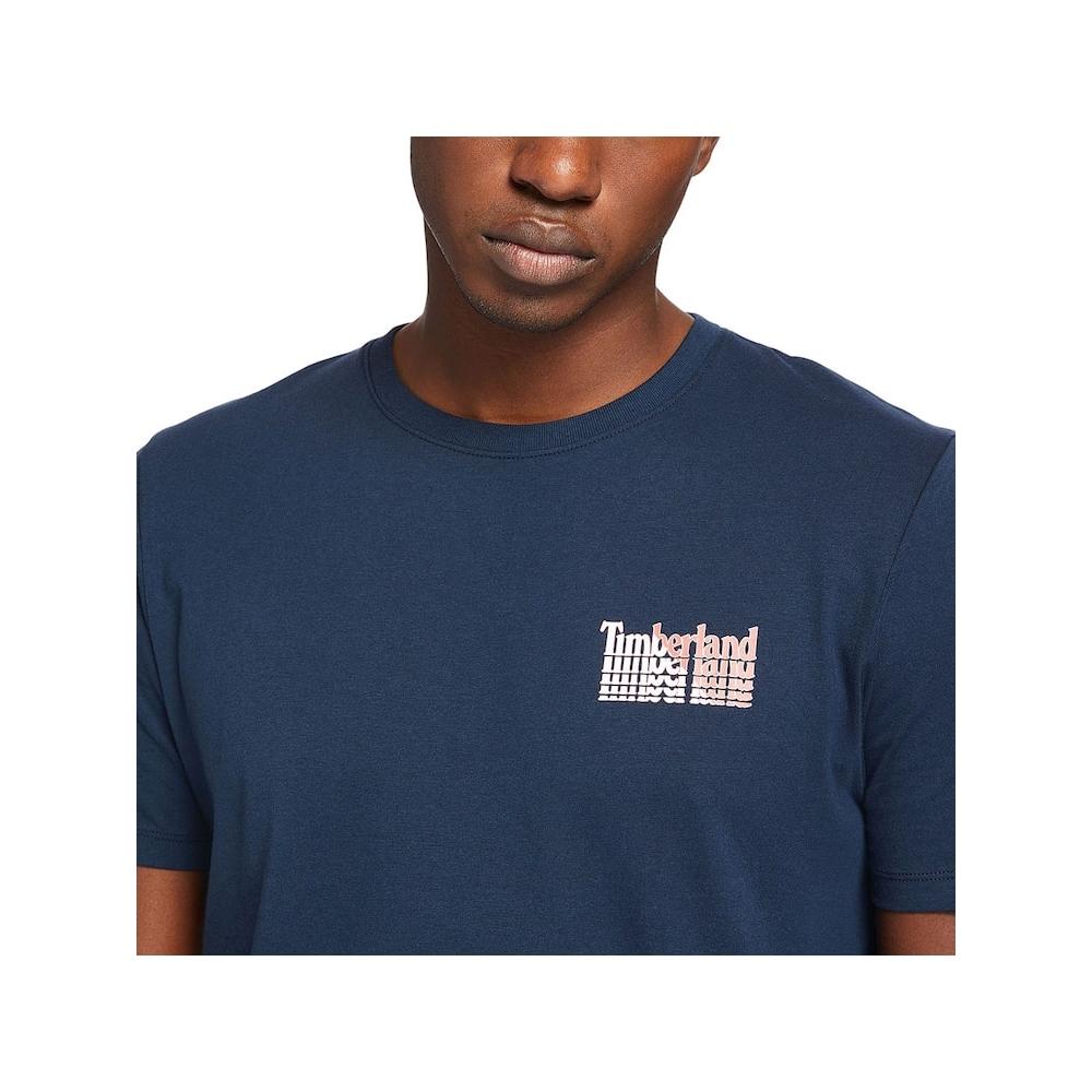 Timberland [Timberland] Men S Lettering Logo Short Sleeve Tee Dark Sapphire Tb0a253q4331 Q0e157885