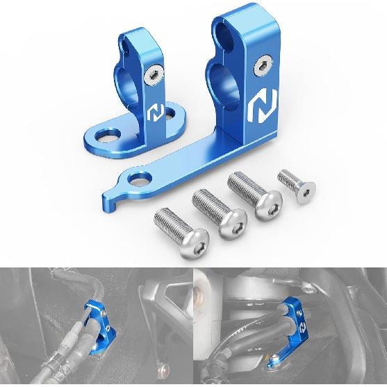 

NICECNC Aluminum Rear Brake Hose Retaining Clip Back Brake Line Holder Compatible with Yamaha Tenere 700 /XTZ700 2019-2024, Tenere 700 Rally Edition синій