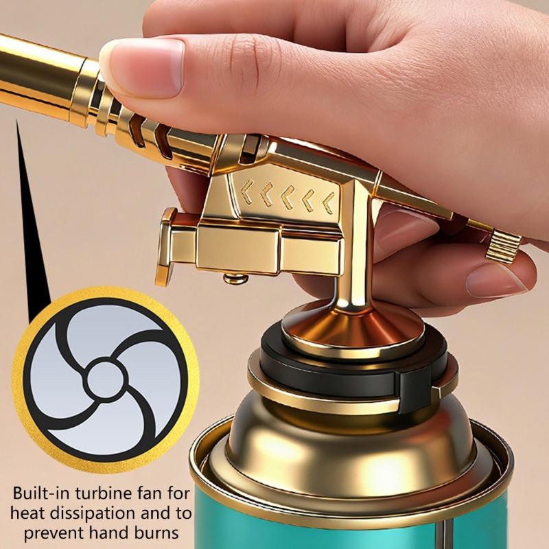 Cartridge Gas Torch with Electronic Ignition and Adjustable Flame Control Up To 1300°C Featuring Fast Change Canister Interfaces and Heat Resistant