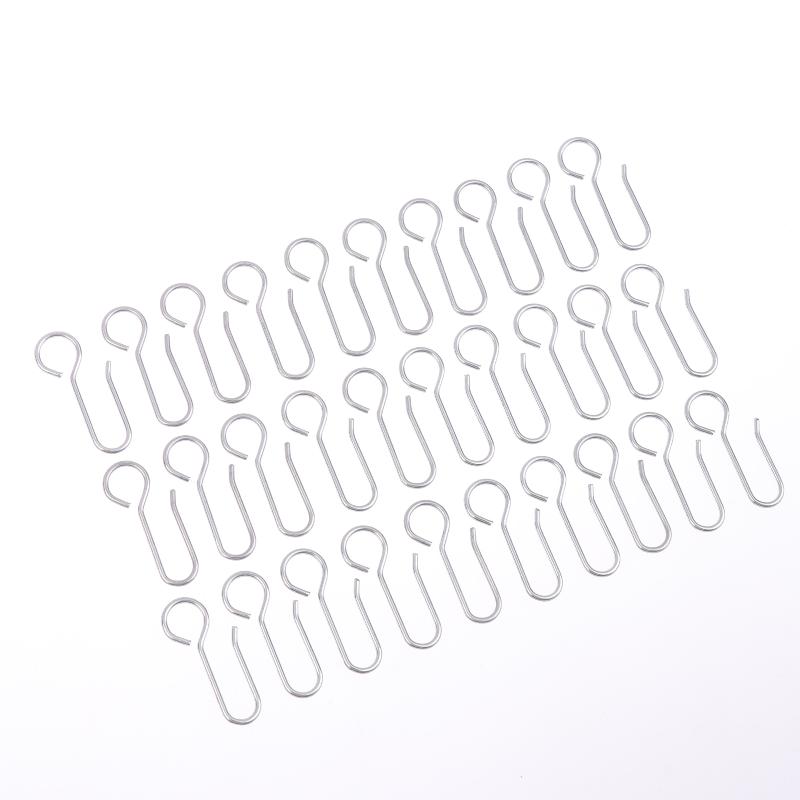 30 Stück Praktisches Vorhangzubehör Metall Vorhangschiene Montagehaken S-förmige Metall Decken Duschvorhang Dekorationshaken