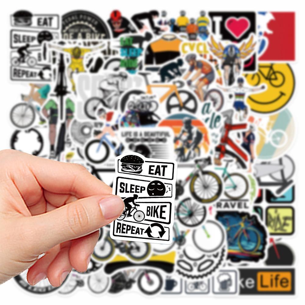 10/30/60pcs Cool Mountain Road Bike Graffiti Stickers Cartoon Riding Inspirational Sticker Motorcycle Helmet Phone Decals Decor