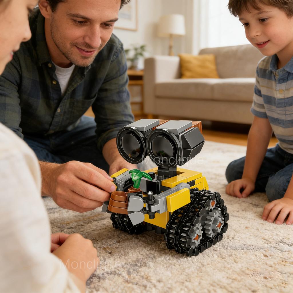 217Pcs Space Mini Robot Building Bricks Toys Tracked Bot Model Classic Movie Sci-Fi Blocks Dolls Friends Adult Gifts MOC and Kid Friendly Entertaining