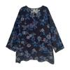 long sleeve Oversized cotton vintage floral Casual loose t shirt tops Women spring autumn t-shirt