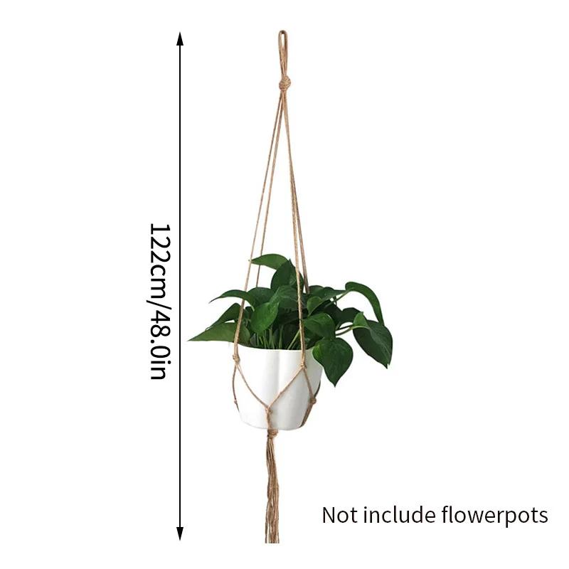 Vintage Macrame Hanging Baskets Cotton Handmade Flowerpot Net Plant Hanger Holder Basket Garden Home Planter Wall Decor