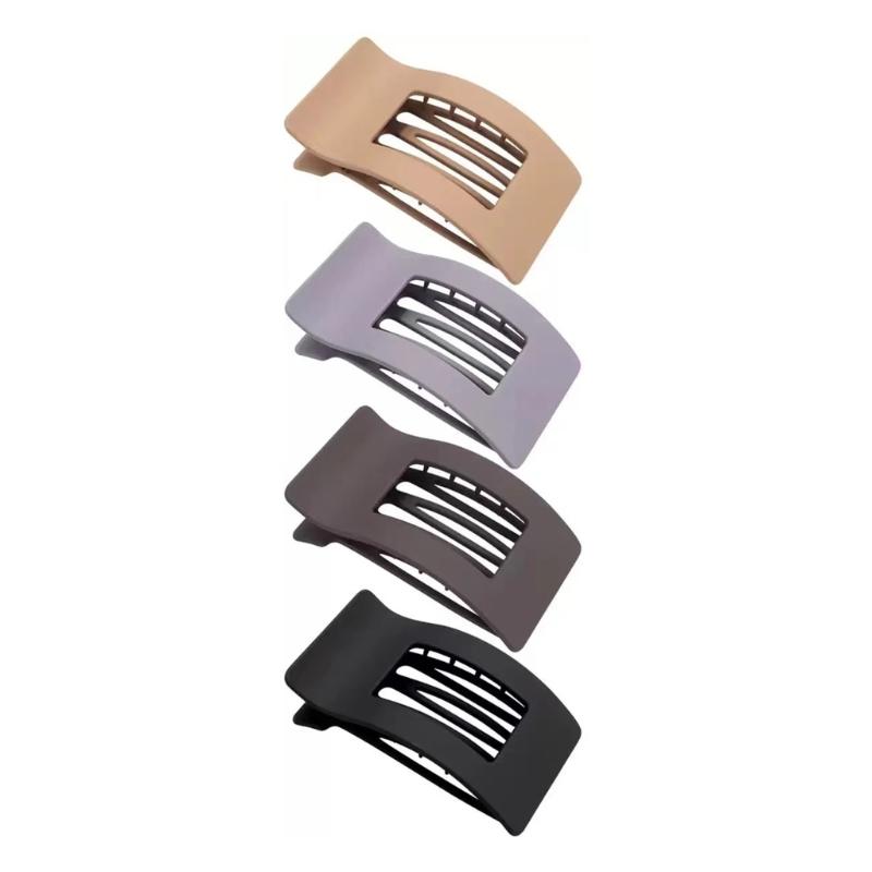 

4PCS Traditional Acrylic Hair Clamps Not Slip Barrettes Women Girls Dull Finish Neutral Pitches Thick Thin Styling