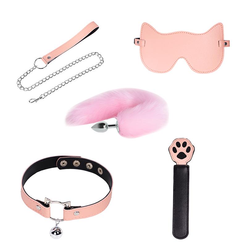 Nekomusume Flirting Set: SM Toys with Restraint Collar & Bone Gag