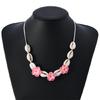 Handmade Ceramic Floral Shell Necklace Intricate Petal Designs Everyday Jewelry Accessory