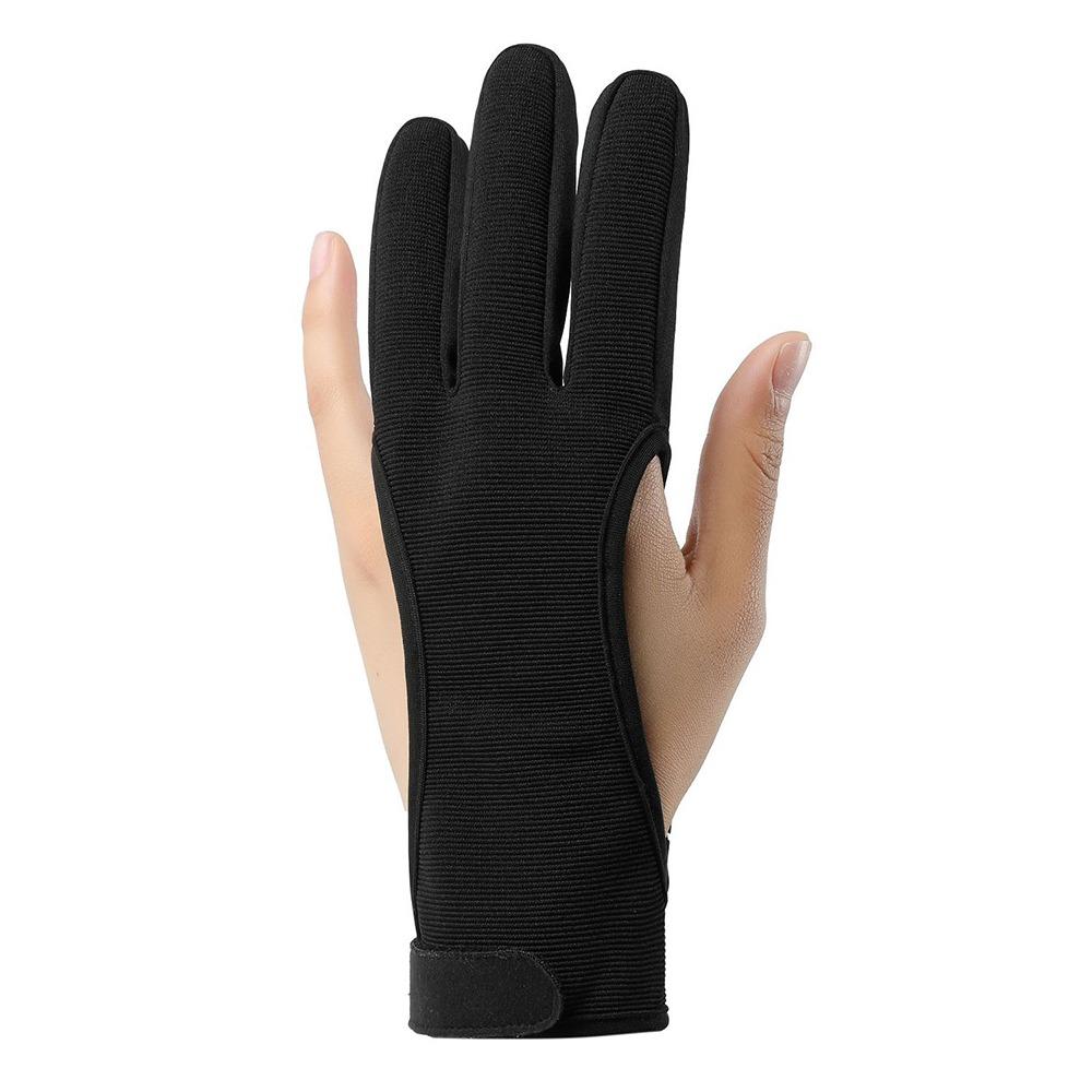 Non-Slip Recurve Bow Gloves Leather Fingertip Shooting Hand Guard  Teenagers Use