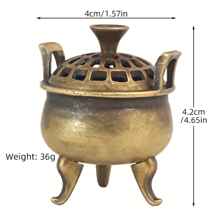 

1pc,Simple Style Aromatherapy Burner, Metal Incense Holder, Hollow Three-legged Design Incense Burner (Without Incense) бронзовий