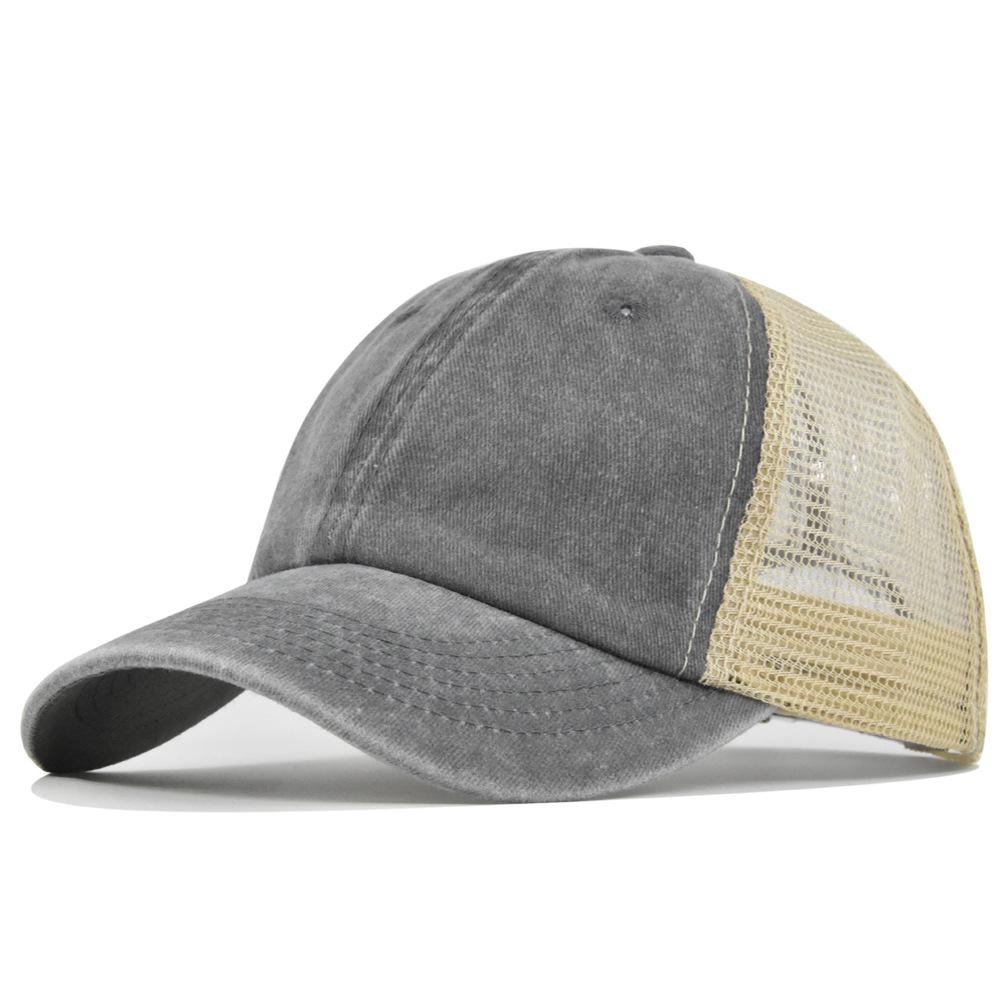 YIRAN Dayang hat Nieuwe Vintage Ademende Mesh Baseballpet Voor Mannen Hoge Kwaliteit Verstelbare Gewassen Katoen Retro Casual Buiten Sport Zonneklep Pet 54-60cm