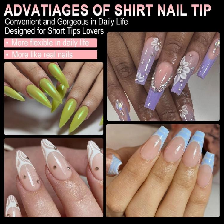 240pcs Almond Nail Tips Full Cover Clear Gel Extensions for Acrylic Nails 12 Size for Manicures with Box