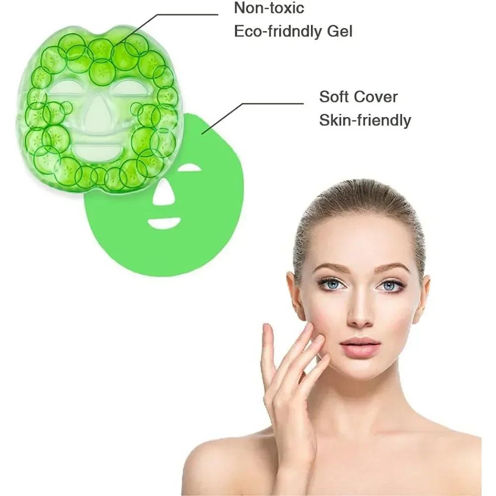 1 st Återanvändbar Gelis Ansiktsmask, PVC-material, Dubbelanvändning Kylande och Varm Kompress för Avkoppling och Sömnstöd