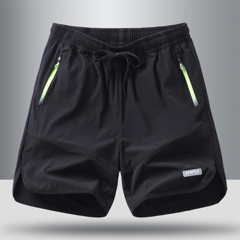 מכנסי קיץ משי קרח לגברים לספורט חוץ, רפויים וקז'ואליים, דקים, מתייבשים במהירות, נושמים, מכנסי חוף, מכנסי ריצה לזוגות