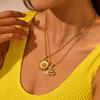 GEMCHIC Women's Gold Silver Bee Pendant Necklace Stainless Steel Flower Charm Jewelry for Party