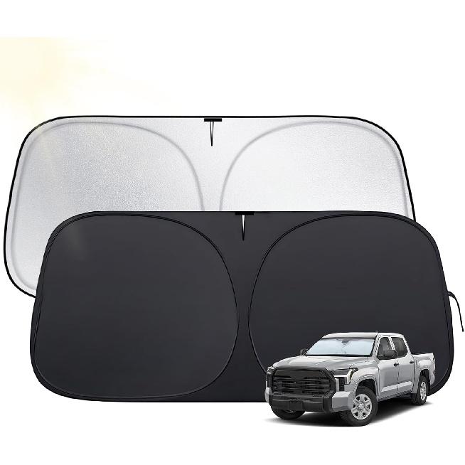 Windshield Sun Shade for Toyota Tacoma 2016-2025,  Fit Car Sun Shades with 420D Fabric & Foldable Memory Steel Wire, Sunshade for Car Windshield