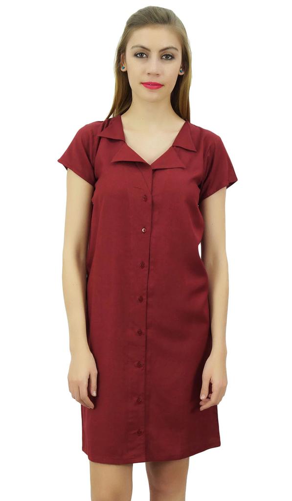 Bimba Womens Aqua Blue Long Shirt Getting Ready Buttondown Night