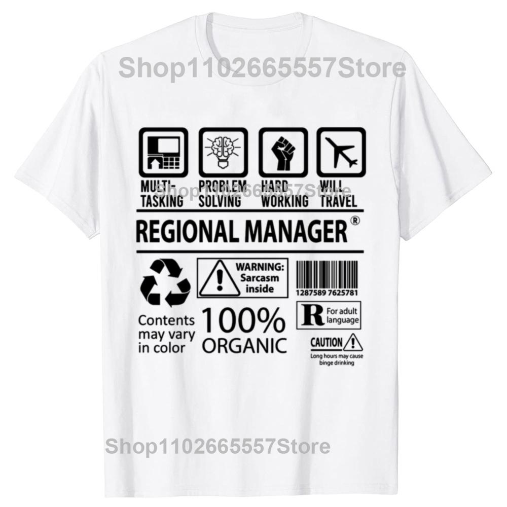 New Regional Manager MultiTasking Certified Job T Shirt Oversize Casual Tee shirt Casual Short Sleeve Vintage Couples T-Shirt