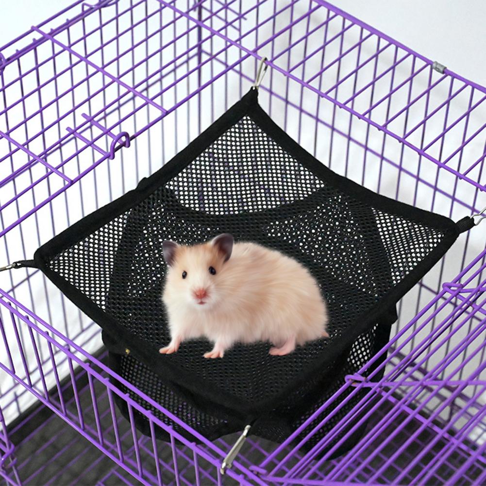 Hamster Hammock Swing Toy Breathable Mesh Hanging Bed Summer Small Animal Sleeping and Resting Bed Cage Accessories