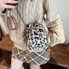 Plush Bag Women's 2025 Autumn and Winter Niche Leopard Print Shoulder Bag Popular Fashion Commuter Messenger Bucket Bag