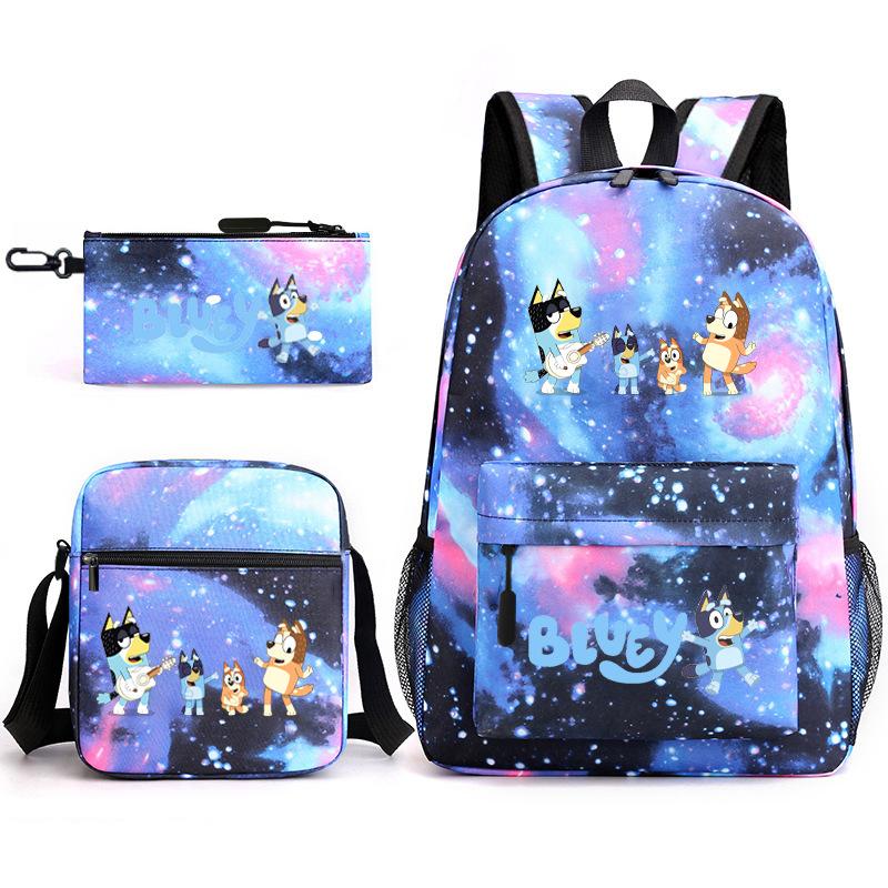 New Product, Bruwangwang Student Schoolbag, Fashionable and Popular, Backpack, Shoulder Bag, Pencil Bag, Three-piece Set.