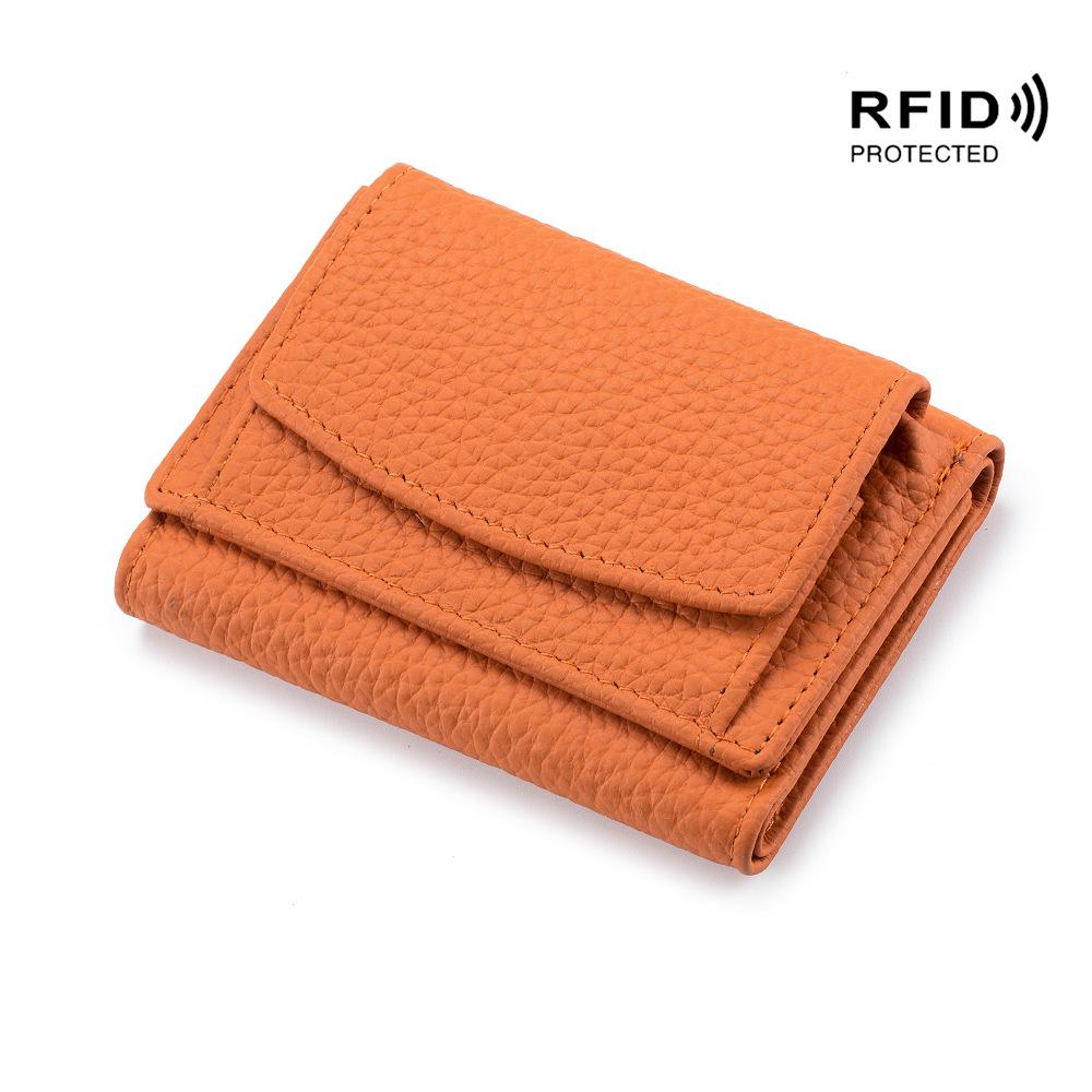 RFID Blocking Japanese Cowhide Women's Ultra-Thin Mini Wallet